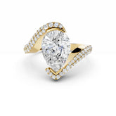 3 Carat Pear Cut Diamond Engagement Ring Diamond Hand Shape Band