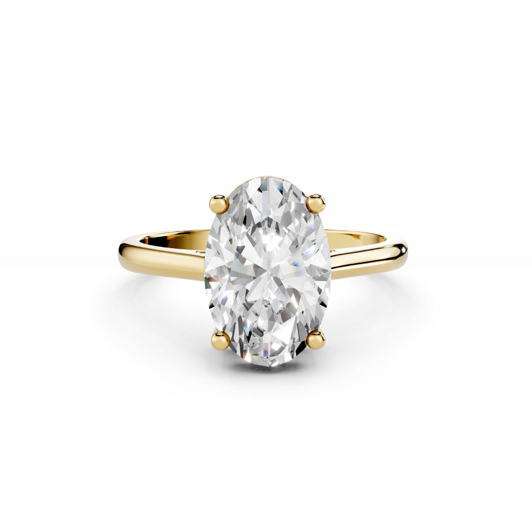3 carat Oval Diamond Engagement Ring 18K Gold