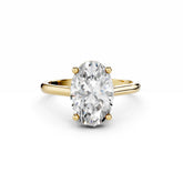 3 carat Oval Diamond Engagement Ring 18K Gold