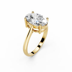 3 carat Oval Lab Grown Diamond Engagement Ring 18K yellow Gold