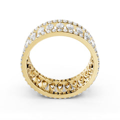 Double Row Marquise & Round Diamond Eternity Ring