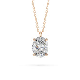 18K Gold Oval Cut Diamond Solitaire Necklace - 1 Carat