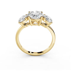 3 Carat Three Stone Round Diamond Engagement Ring