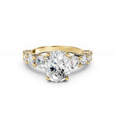 2 Carat Oval Diamond Engagement Ring with Round Pave Diamonds
