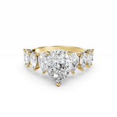 1.5 Carat Pear Cut Diamond Engagement Ring with Pear Side Stones