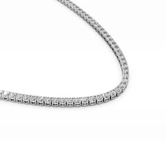 18K Gold Diamond Tennis Necklace - 2.5 MM Diamonds -8.4 Carats