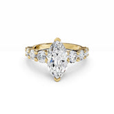 2 Carat Marquise Diamond Engagement Ring with Round Side Diamonds