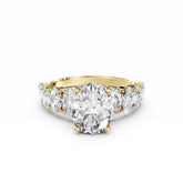 2 Carat Oval Diamond Engagement Ring with Oval Pave Diamonds