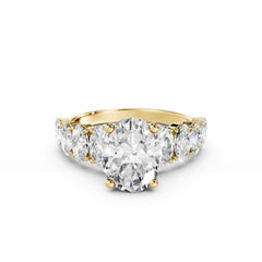 2 Carat Oval Diamond Engagement Ring with Oval Pave Diamonds
