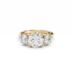 5 Carat Round Three Stone Diamond Engagement Ring