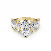 2 Carat Marquise Diamond Engagement Ring with Marquise Side Diamonds
