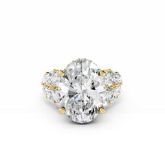 5 Carat Oval Diamond Engagement Ring Flora Band