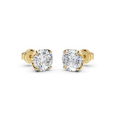 2 Carat Round Diamond Earrings
