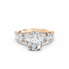2 Carat Oval Diamond Engagement Ring with Oval Pave Diamonds