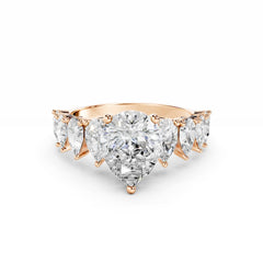 1.5 Carat Pear Cut Diamond Engagement Ring with Pear Side Stones
