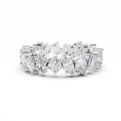 18K Gold Multi-Cut Diamond Eternity Band