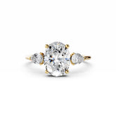 2 Carat Oval Diamond Engagement Ring WIth Pear Side Diamonds