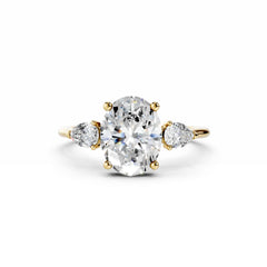 2 Carat Oval Diamond Engagement Ring WIth Pear Side Diamonds