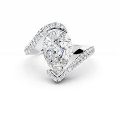 3 Carat Pear Cut Diamond Engagement Ring Diamond Hand Shape Band