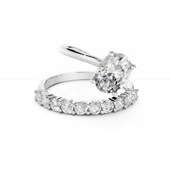 1.5 Carat Oval Diamond Engagement Ring Spiral Diamond Band