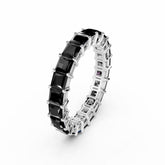 Princess Cut Black Diamond Eternity Ring - 3MM