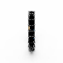 Princess Cut Black Diamond Eternity Ring - 3MM