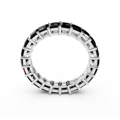 Princess Cut Black Diamond Eternity Ring - 3MM