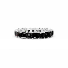 Princess Cut Black Diamond Eternity Ring - 3MM
