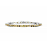 18K Gold Yellow Diamond Tennis Bracelet - 3MM Diamonds - 5 Carat