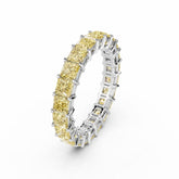 Princess Cut Yellow Diamond Eternity Ring - 3MM -