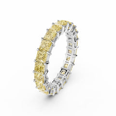 Princess Cut Yellow Diamond Eternity Ring - 3MM -