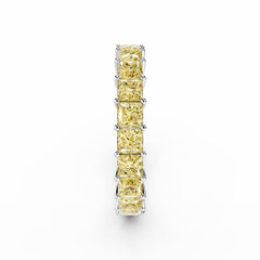 Princess Cut Yellow Diamond Eternity Ring - 3MM -