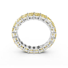 Princess Cut Yellow Diamond Eternity Ring - 3MM -