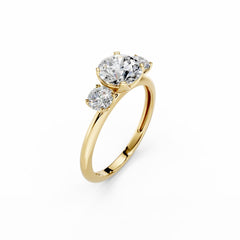 3 Carat Diamond Three Round Stone Engagement Ring