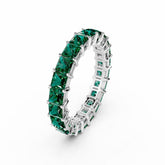 Princess Cut Emerald Eternity Ring - 3MM -