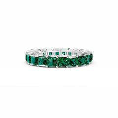 Princess Cut Emerald Eternity Ring - 3MM -
