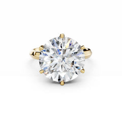 8 Carat Round Diamond Engagement Ring 18K Gold