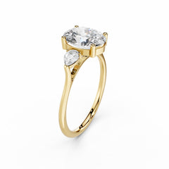 2 Carat Oval Diamond Engagement Ring WIth Pear Side Diamonds