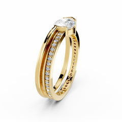 1 Carat Pear Diamond Embrace Engagement Ring