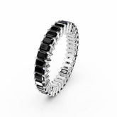 Emerald Cut Black Diamond Eternity Ring