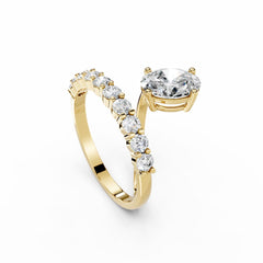 1.5 Carat Oval Diamond Engagement Ring Spiral Diamond Band