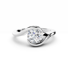 1 Carat Round Diamond Brilliant Bypass Engagement Ring