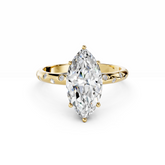 3 Carat Marquise Diamond Engagement Ring With Scattered Diamond Band