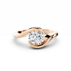 1 Carat Round Diamond Brilliant Bypass Engagement Ring