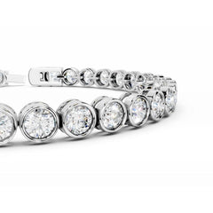 White Gold Lab Grown Diamond Tennis Bracelet bezel 8 Carat