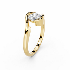 1 Carat Round Diamond Brilliant Bypass Engagement Ring