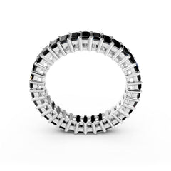 Emerald Cut Black Diamond Eternity Ring