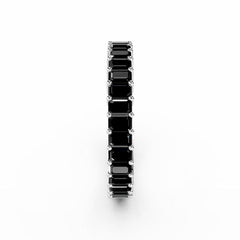 Emerald Cut Black Diamond Eternity Ring