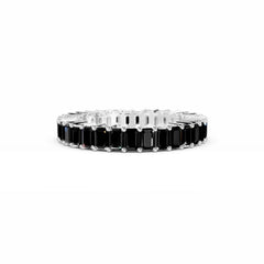 Emerald Cut Black Diamond Eternity Ring