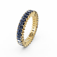 Sapphire Emerald Cut Eternity Ring